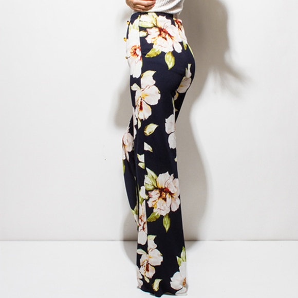 ~GOLDEN BUTTON HIGH WAISTED BOHO WIDE LEG PANTS~ - Picture 4 of 6